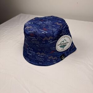 ✨3 for $15 Wearproof‎ Kids Bucket Hat Navy Blue Nautical Wave Fish Sun Hat 4-6T